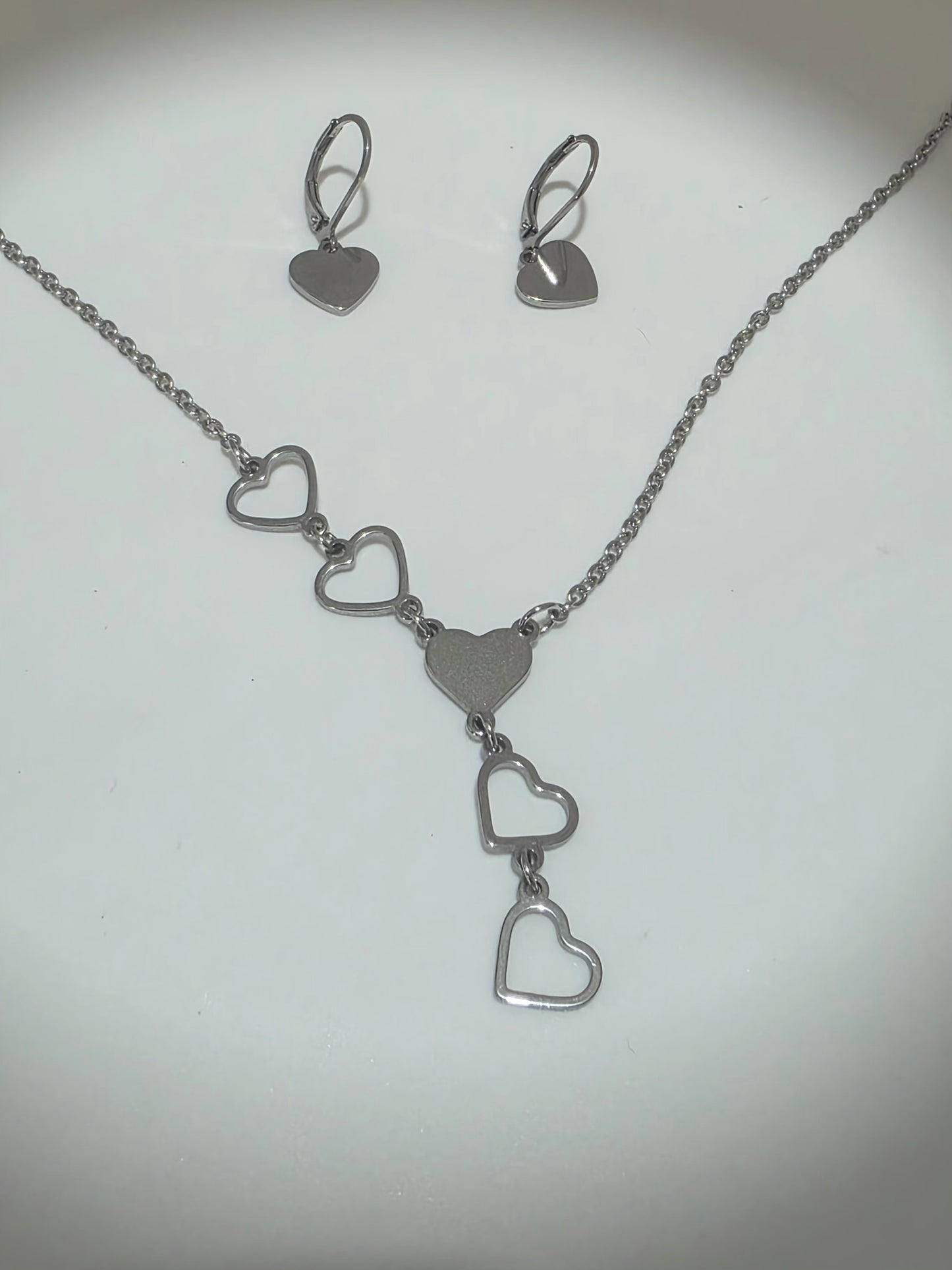 Juego Corazon Plateado