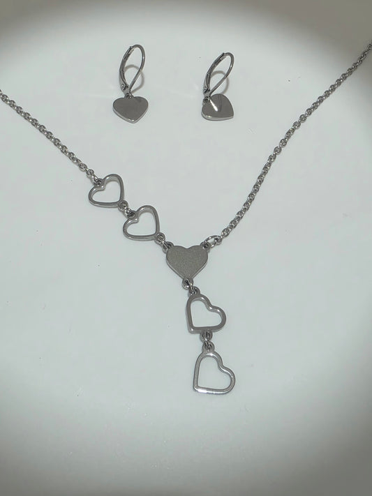 Juego Corazon Plateado