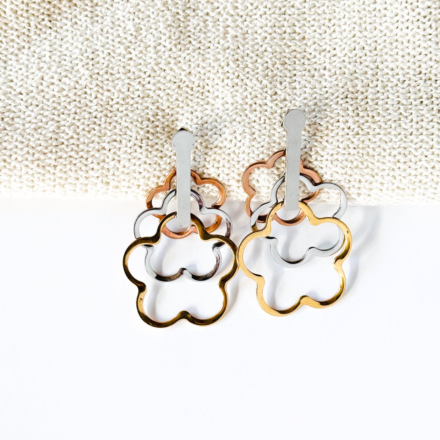 Aretes Flores 3 colores