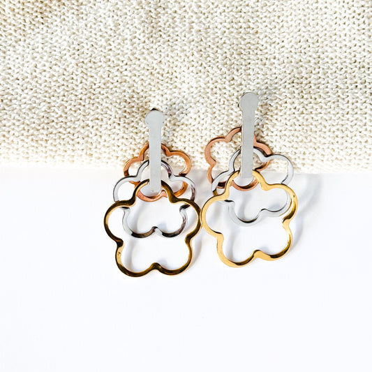 Aretes Flores 3 colores