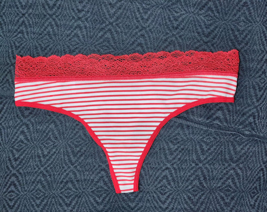 Tanga Brasilera Rojo con Blanco